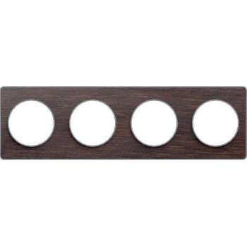 Afdekraam Odace Touch 4V - Wenge/Aluminium - Schneider Electric - S530808P