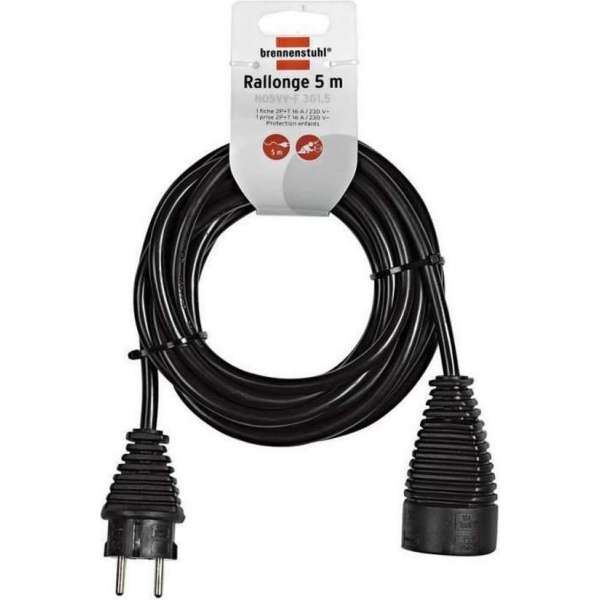 BRENNENSTUHL Verlengkabel zwart 5m H05VV-F 3G1.5 BRENNENSTUHL Verlengkabel zwart 5m H05VV-F 3G1.5