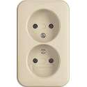 BJ Wandcontactdoos Dubbel 202AP/11 Opbouw Creme