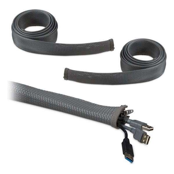 Relaxdays 6m kabelsok - 3 x 2 meter - kabelbescherming - ritssluiting - grijs - kabelhoes Relaxdays 6m kabelsok - 3 x 2 meter - kabelbescherming - ritssluiting - grijs - kabelhoes