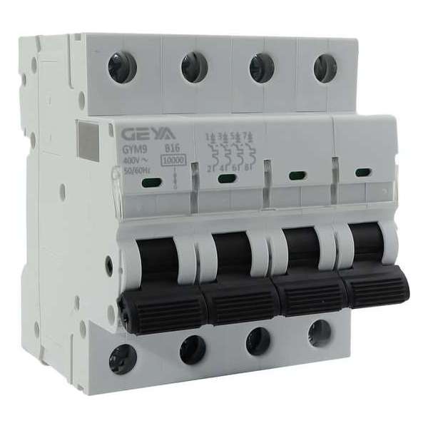 Installatieautomaat - zekering - 4 polig 32A karakteristiek C 10kA GEYA Installatieautomaat - zekering - 4 polig 32A karakteristiek C 10kA GEYA