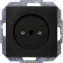 KOPP - Wandcontactdoos - Paris - Inbouw - 1-voudig Enkel Stopcontact - Kinderbeveiliging - Mat Zwart - BES LED
