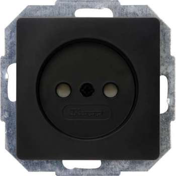 KOPP - Wandcontactdoos - Paris - Inbouw - 1-voudig Enkel Stopcontact - Kinderbeveiliging - Mat Zwart - BES LED
