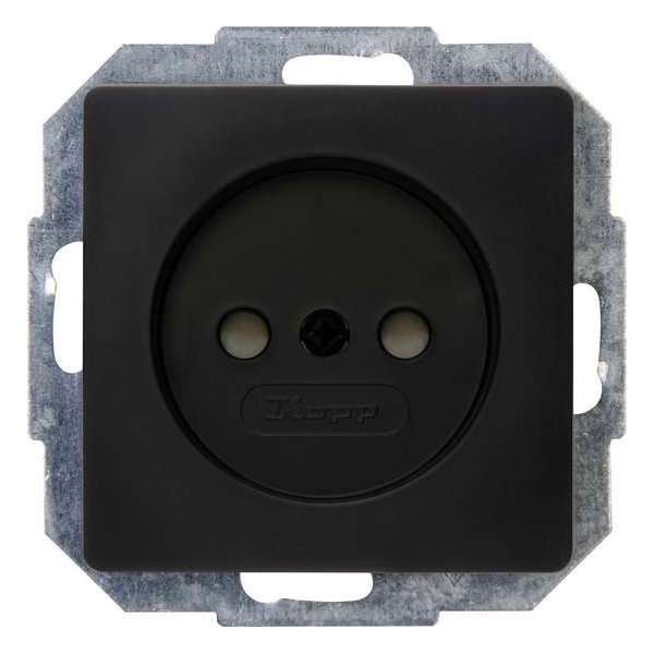 KOPP - Wandcontactdoos - Paris - Inbouw - 1-voudig Enkel Stopcontact - Kinderbeveiliging - Mat Zwart - BES LED KOPP - Wandcontactdoos - Paris - Inbouw - 1-voudig Enkel Stopcontact - Kinderbeveiliging - Mat Zwart - BES LED