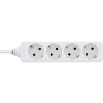 Eb Stekkerdoos met 4 contacten / wit - 5 meter