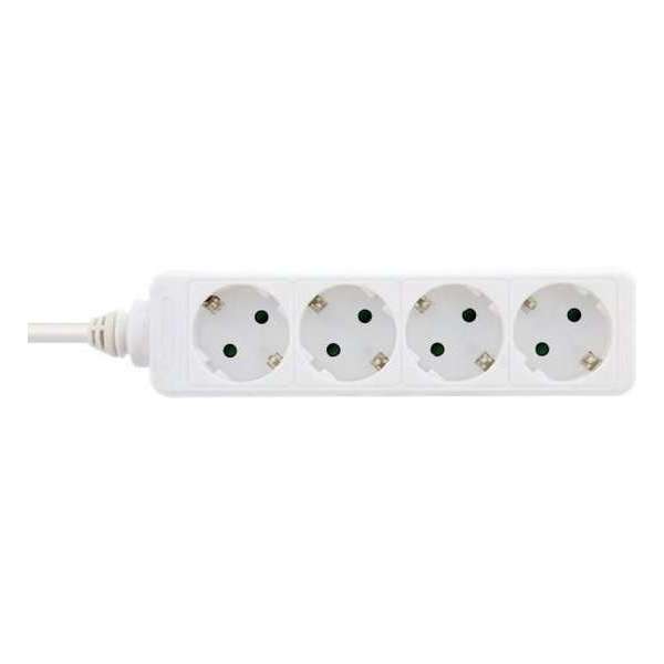Eb Stekkerdoos met 4 contacten / wit - 5 meter Eb Stekkerdoos met 4 contacten / wit - 5 meter