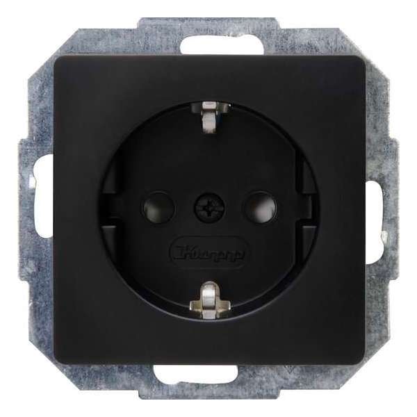 KOPP - Wandcontactdoos - Paris - Inbouw - 1-voudig Enkel Stopcontact - Randaarde - Kinderbeveiliging - Mat Zwart - BES LED KOPP - Wandcontactdoos - Paris - Inbouw - 1-voudig Enkel Stopcontact - Randaarde - Kinderbeveiliging - Mat Zwart - BES LED