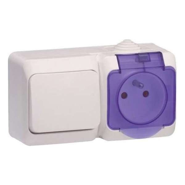 SCHNEIDER ELECTRIC - SC5SHN0212439 CEDAR - Contactdoos + schakelaar - Wit en blauw SCHNEIDER ELECTRIC - SC5SHN0212439 CEDAR - Contactdoos + schakelaar - Wit en blauw