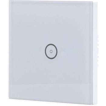 Touchschakelaar Smart WiFi - Igan Smarton - Inbouw - 1-voudig Touch Schakelaar - Incl. Glazen Afdekraam - Wit
