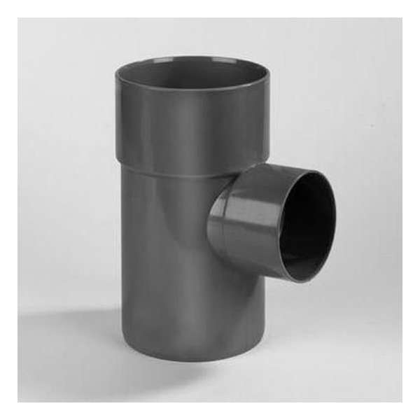 Verloop T-stuk 2x mof en 1x spie 87.5° PVC grijs keurmerk BRL52100 110 x 75mm Verloop T-stuk 2x mof en 1x spie 87.5° PVC grijs keurmerk BRL52100 110 x 75mm