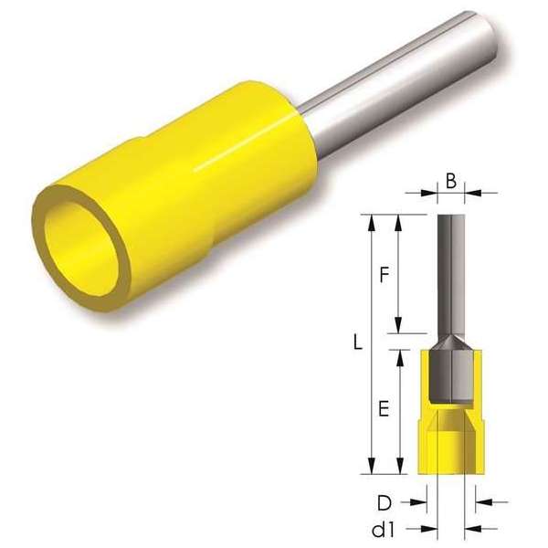 Nylon draadpen Geel 100st - Kabelschoen - AMP connector Nylon draadpen Geel 100st - Kabelschoen - AMP connector