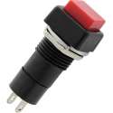 Push schakelaar - 12mm - 250V AC - SPST NO - Vierkant rood