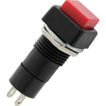 Push schakelaar - 12mm - 250V AC - SPST NO - Vierkant rood