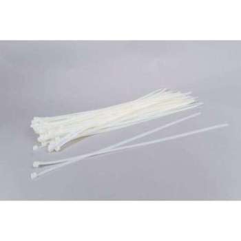 Kabelbinders - Tie-wraps - 188 mm lang x 4.8 mm breed - Wit - 100 stuks