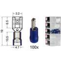 Kabelschoen schuif vrouwelijk  2.8 mm blauw 100 stuks