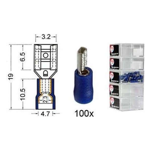 Kabelschoen schuif vrouwelijk 2.8 mm blauw 100 stuks Kabelschoen schuif vrouwelijk 2.8 mm blauw 100 stuks