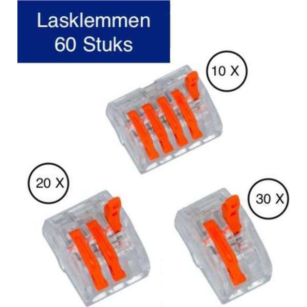 KD | Lasklemmen set | 2-voudig, 3-voudig, 5-voudig | (60 Stuks) KD | Lasklemmen set | 2-voudig, 3-voudig, 5-voudig | (60 Stuks)