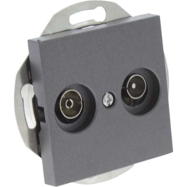 Q-Link S–Line contactdoos – radio – tv – inbouw – doorvoerbaar – antraciet Q-Link S–Line contactdoos – radio – tv – inbouw – doorvoerbaar – antraciet