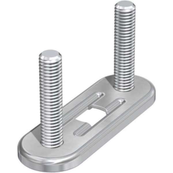 FLAM grondplaat v/beugelbev BMD, staal, diam 50mm, (bxl) 25x76mm FLAM grondplaat v/beugelbev BMD, staal, diam 50mm, (bxl) 25x76mm