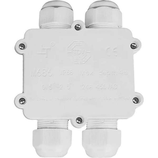Kabelverbinder - Viron Thermy - Rechte 4-voudig Connector - Waterdicht IP68 - Mat Wit - BES LED Kabelverbinder - Viron Thermy - Rechte 4-voudig Connector - Waterdicht IP68 - Mat Wit - BES LED