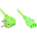 EECONN Apparaatsnoer met rechte C13 plug en haakse stekker - 3x 1,00mm / groen - 5 meter