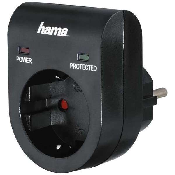 Hama Overspanningsbeveiliging-adapter, zwart Hama Overspanningsbeveiliging-adapter, zwart