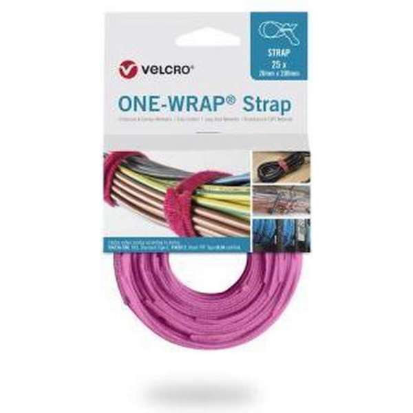 One-wrap Strap 20 mm x 200 mm. Roze. Klittenband (098.0609) One-wrap Strap 20 mm x 200 mm. Roze. Klittenband (098.0609)