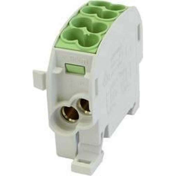 HoraeTec 106287 Hoofdleiding vertakkingsklem PA, Messing Grijs-wit (RAL 7035), Geel, Groen 1-polig 100 A 690 V Geleidertype: PE HoraeTec 106287 Hoofdleiding vertakkingsklem PA, Messing Grijs-wit (RAL 7035), Geel, Groen 1-polig 100 A 690 V Geleidertype: PE