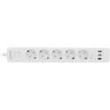 InLine stekkerdoos met 5 contacten en 3x USB - Quick Charge 3.0 / wit - 1,5 meter