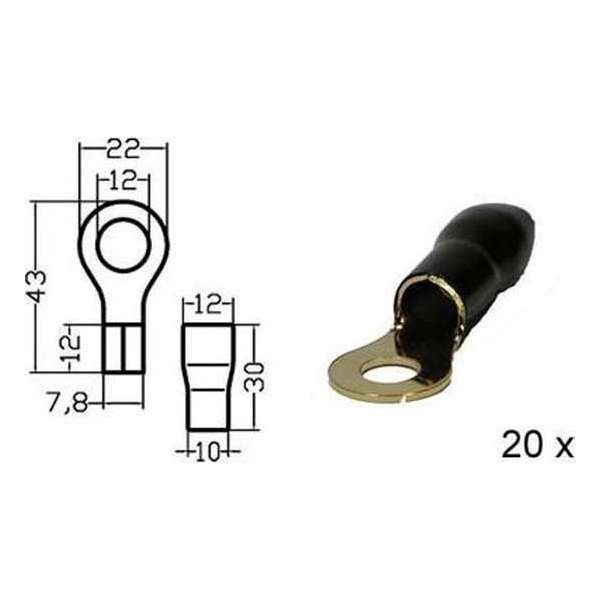 Kabelschoen ring verguld zwart 20mm² diam 10mm Kabelschoen ring verguld zwart 20mm² diam 10mm