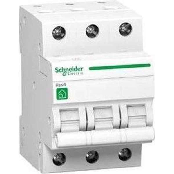 Schneider RESI9 stroomonderbreker 3P 10A C 3kA Schneider RESI9 stroomonderbreker 3P 10A C 3kA