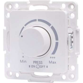 LED Dimmer - Aigi Jura - Inbouw - Vierkant - Kunststof - Enkel Knop - 3-100W - Wit