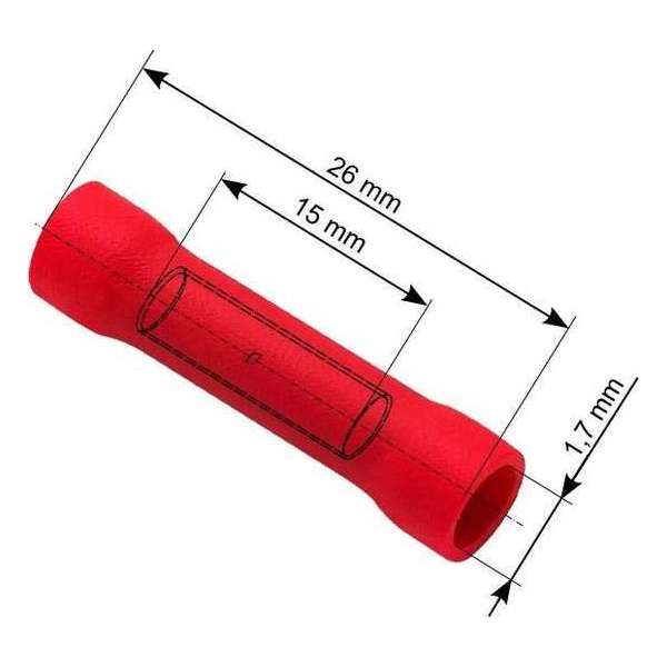 Doorverbinder Rood - Gat diameter 1.7 mm - 100 Stuks Doorverbinder Rood - Gat diameter 1.7 mm - 100 Stuks