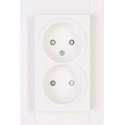 KOPP - Wandcontactdoos - Athenis - Inbouw - 1-voudig Dubbel Stopcontact - Kinderbeveiliging - Helder Glans Wit - BES LED