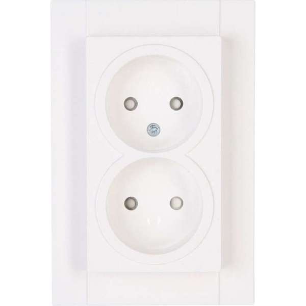 KOPP - Wandcontactdoos - Athenis - Inbouw - 1-voudig Dubbel Stopcontact - Kinderbeveiliging - Helder Glans Wit - BES LED KOPP - Wandcontactdoos - Athenis - Inbouw - 1-voudig Dubbel Stopcontact - Kinderbeveiliging - Helder Glans Wit - BES LED