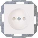 KOPP - Wandcontactdoos - Athenis - Inbouw - 1-voudig Enkel Stopcontact - Kinderbeveiliging - Helder Glans Wit - BES LED