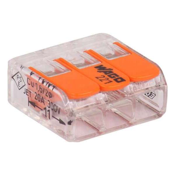 Wago lasklem 0,2 - 4mm² 3 polig Wago lasklem 0,2 - 4mm² 3 polig