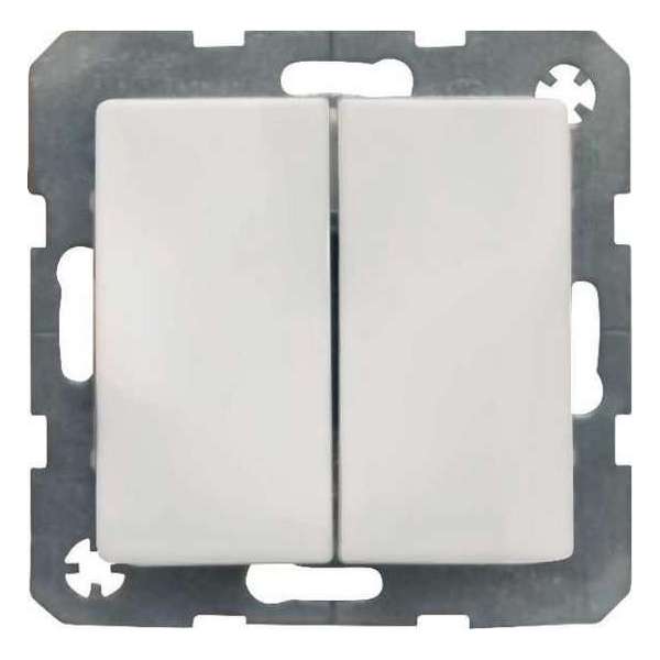 BERKER Q1 dubbele wipschakelaar wissel/wissel, inbouw | WIT BERKER Q1 dubbele wipschakelaar wissel/wissel, inbouw | WIT