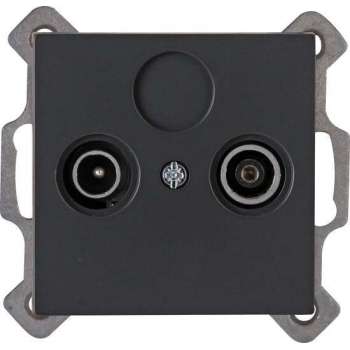 KOPP - Televisie/Radio Contactdoos - Wandcontactdoos Coax - Athenis - Inbouw - Mat Antraciet - BES LED