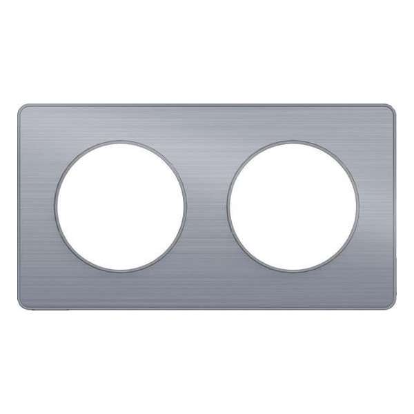 Afdekraam Odace Touch 2V - Aluminium - Schneider Electric - S530804J Afdekraam Odace Touch 2V - Aluminium - Schneider Electric - S530804J