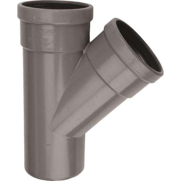 PVC T-Stuk 125X110mm 2x manchet / spie SN4 45° PVC T-Stuk 125X110mm 2x manchet / spie SN4 45°