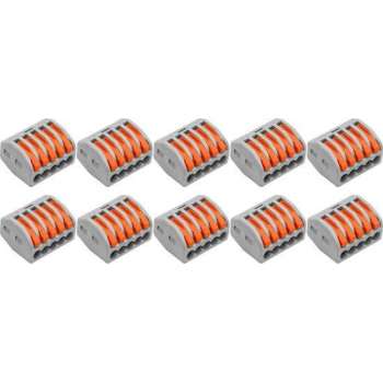 Lasklem Set 10 Stuks - 5 Polig met Klemmetjes - Grijs/Oranje - BES LED