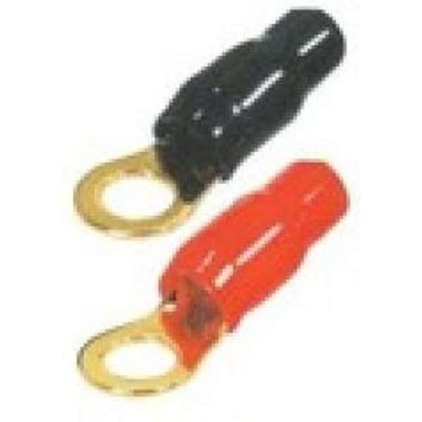 AUDIO SYSTEM 8mm Ring kabelschoen: 10mm². 1x zwart + 1x rood AUDIO SYSTEM 8mm Ring kabelschoen: 10mm². 1x zwart + 1x rood