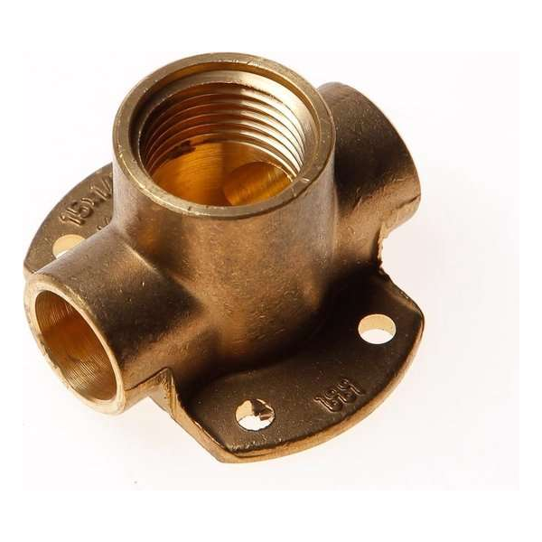 DPS Muurplaat laag doorvoer messing 15 x 1/2" x 15mm DPS Muurplaat laag doorvoer messing 15 x 1/2" x 15mm