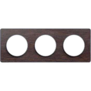 Afdekraam Odace Touch 3V - Wenge/Aluminium - Schneider Electric - S530806P