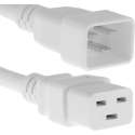 E&T Powercables C19 - C20 voeding verlengkabel - 3x 1,50mm / wit - 1 meter