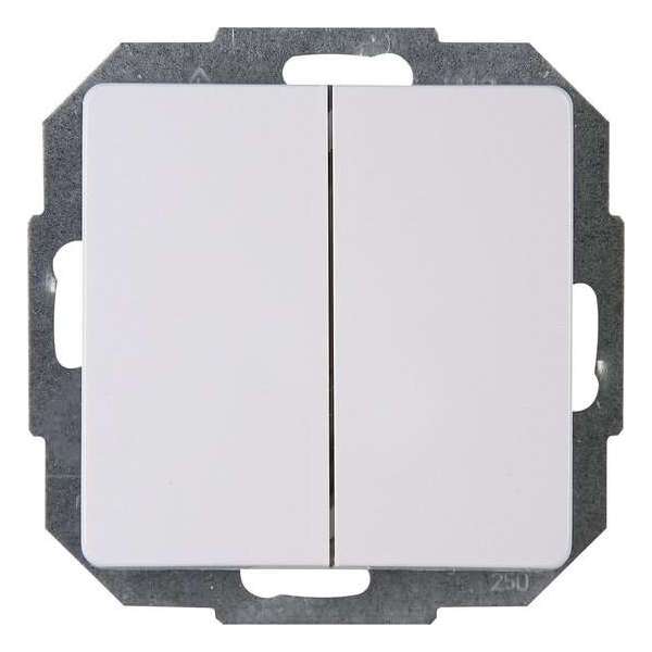 KOPP - Serieschakelaar - Paris - Inbouw - 1-voudig Dubbel Schakelaar - Arctic Glans Wit - BES LED KOPP - Serieschakelaar - Paris - Inbouw - 1-voudig Dubbel Schakelaar - Arctic Glans Wit - BES LED