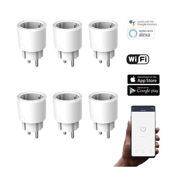 Silvergear Smart Plug WiFi - Slimme Stekker - 6 Stuks - Koppel met Google Home, Amazon Alexa en App Silvergear Smart Plug WiFi - Slimme Stekker - 6 Stuks - Koppel met Google Home, Amazon Alexa en App