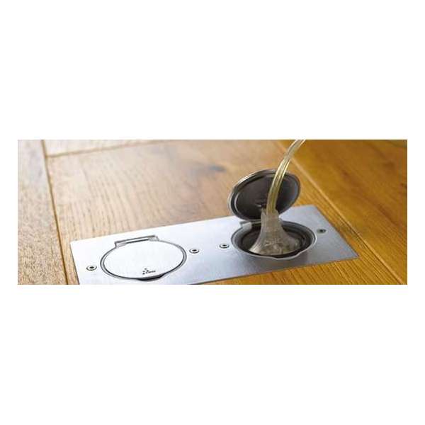 LEGRAND vloer/wand stopcontact - dubbel - IP44 - slagvast - RVS LEGRAND vloer/wand stopcontact - dubbel - IP44 - slagvast - RVS