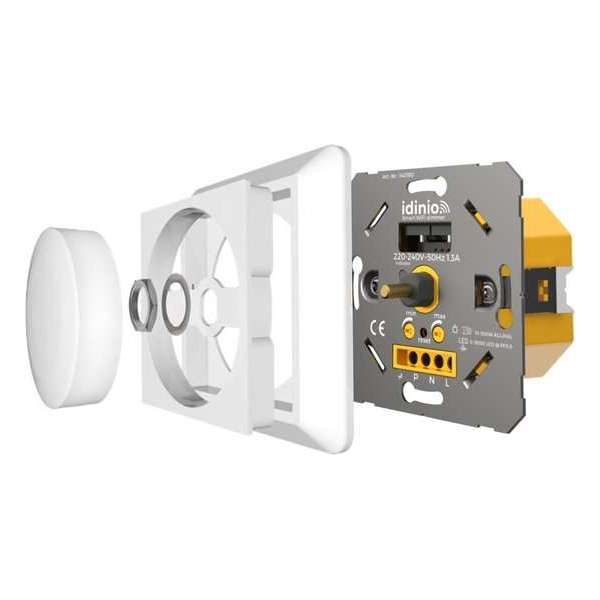 Proventa Universele Smart LED Dimmer incl. afdekraam - 0-300W - WIFI App inbouwdimmer Proventa Universele Smart LED Dimmer incl. afdekraam - 0-300W - WIFI App inbouwdimmer